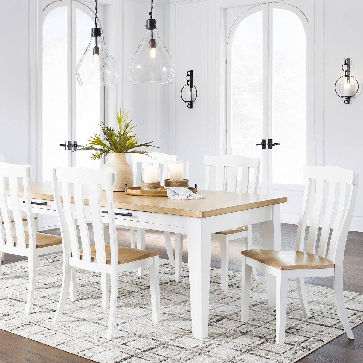 Ensemble de 2 chaises de salle à manger en bois bicolore - Ashbryn