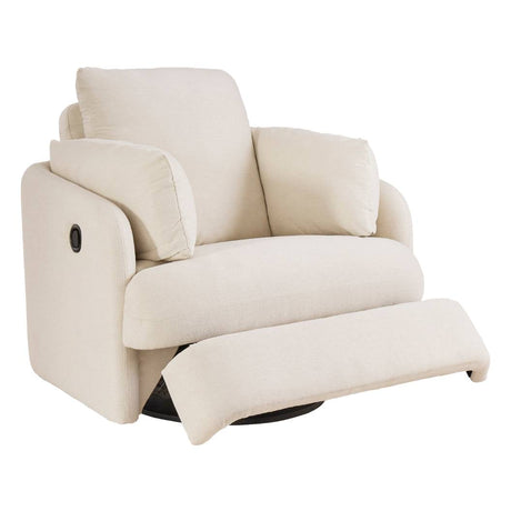 Fauteuil berçant et pivotant en tissu ivoire - Modmax