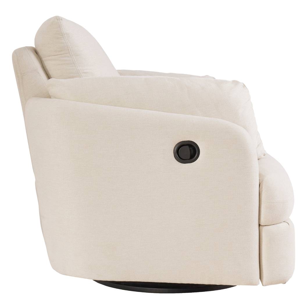 Fauteuil berçant et pivotant en tissu ivoire - Modmax