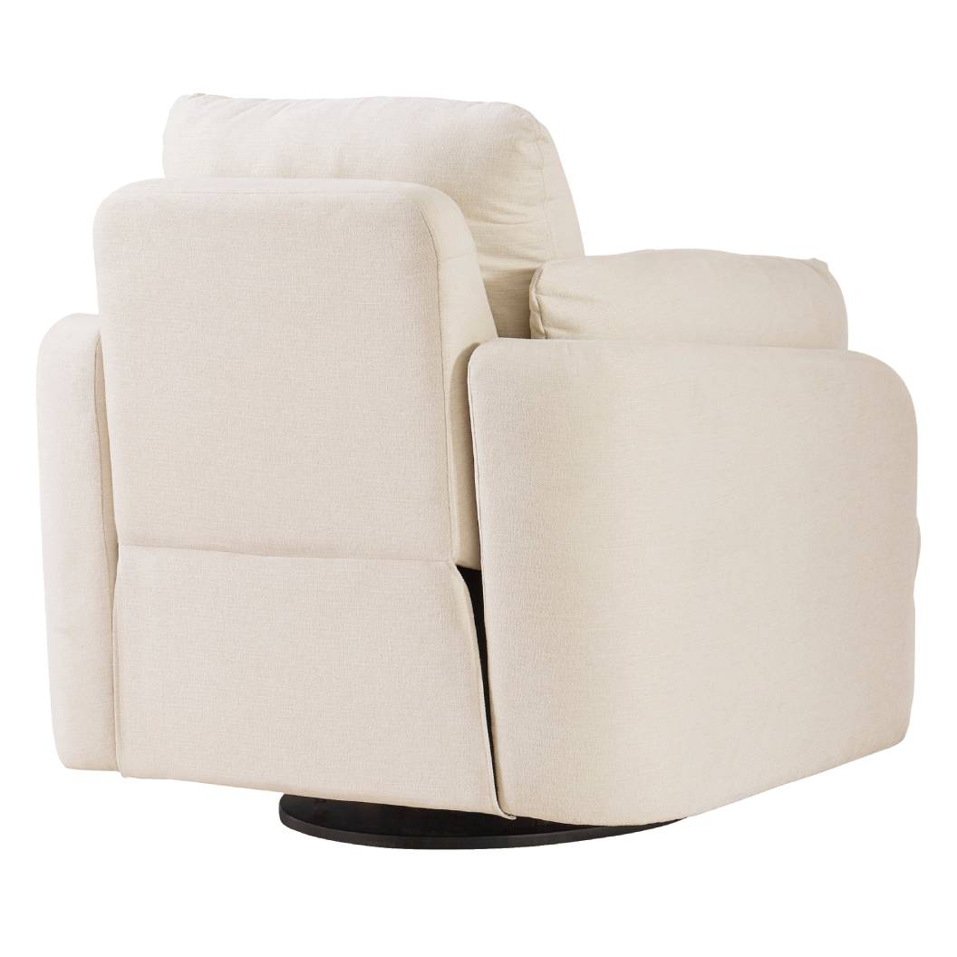 Fauteuil berçant et pivotant en tissu ivoire - Modmax