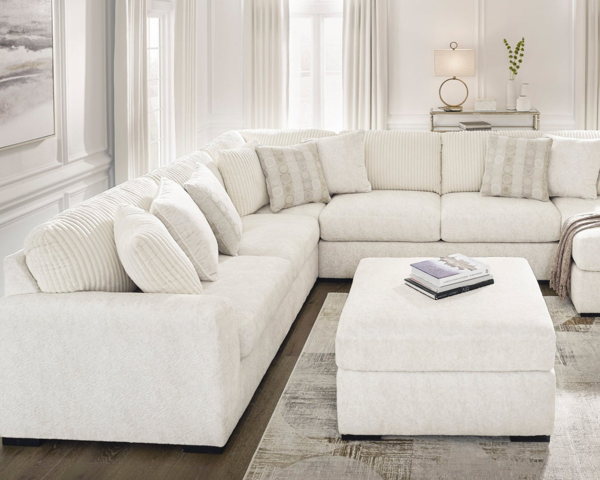 Ottoman surdimensionné en tissu ivoire - Chessington