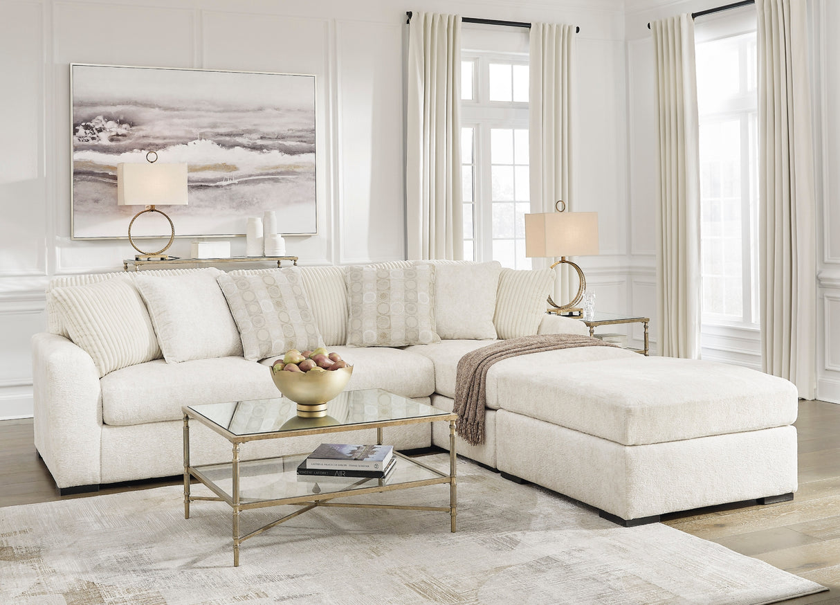 Ottoman surdimensionné en tissu ivoire - Chessington