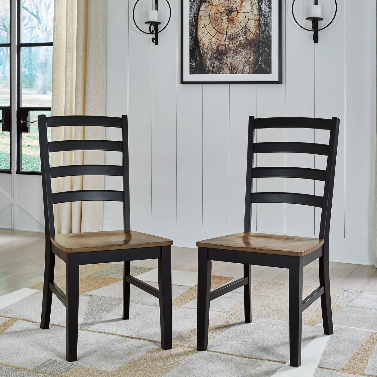 Ensemble de 2 chaises de salle à manger en bois bicolore - Wildenauer