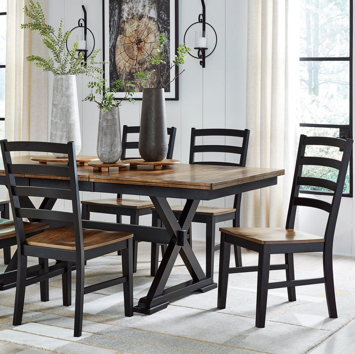 Ensemble de 2 chaises de salle à manger en bois bicolore - Wildenauer