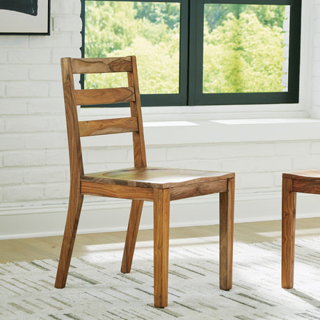 Ensemble de 2 chaises de salle à manger en bois naturel - Dressonni
