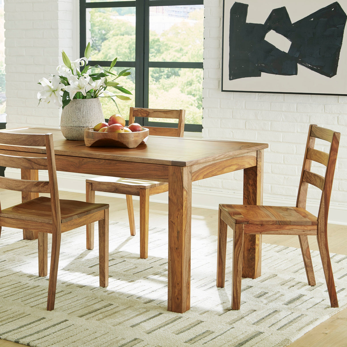 Ensemble de 2 chaises de salle à manger en bois naturel - Dressonni