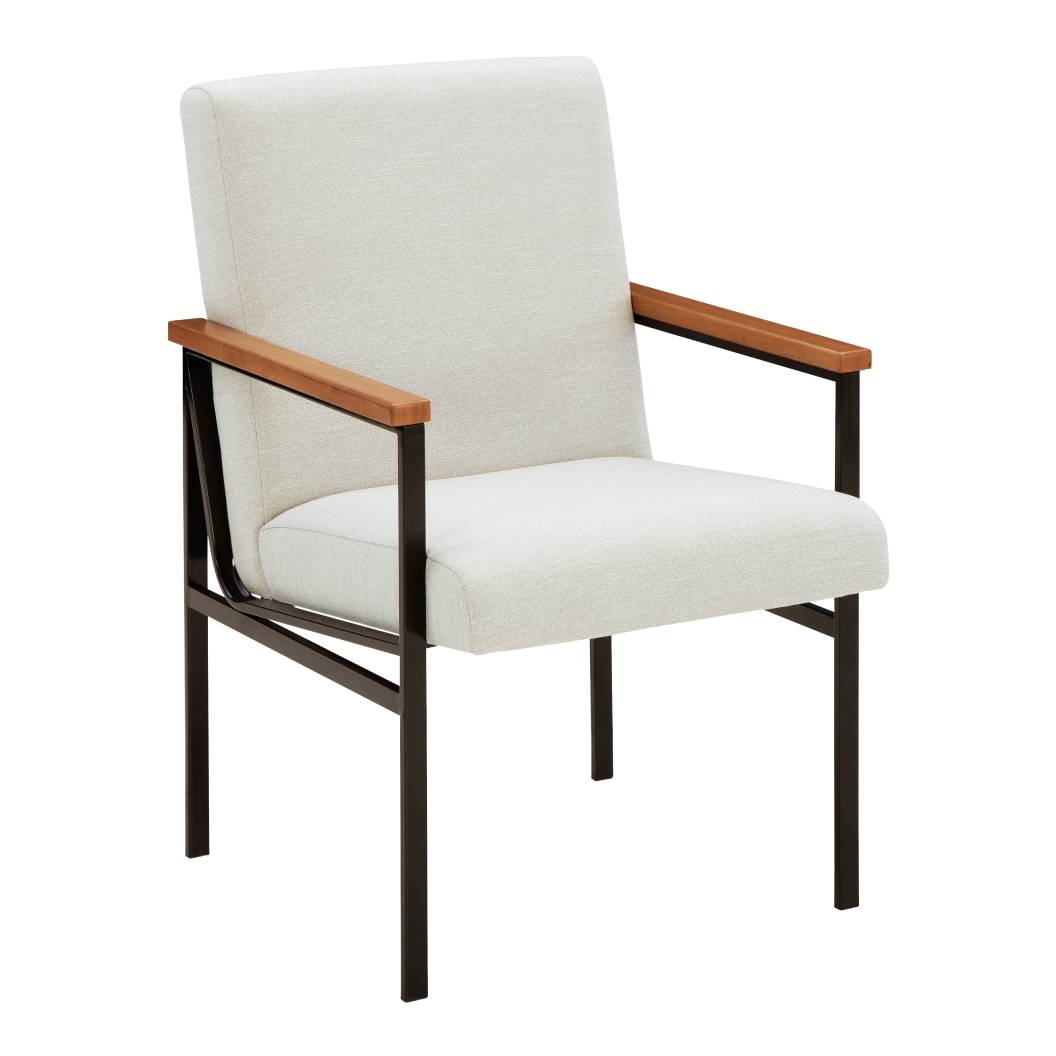 Ensemble de 2 chaises de salle à manger rembourrées en tissu blanc - Dressonni