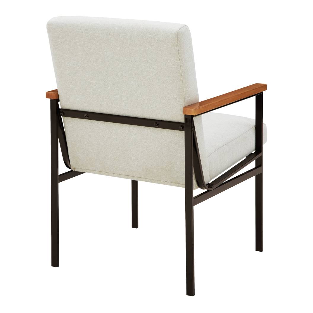 Ensemble de 2 chaises de salle à manger rembourrées en tissu blanc - Dressonni