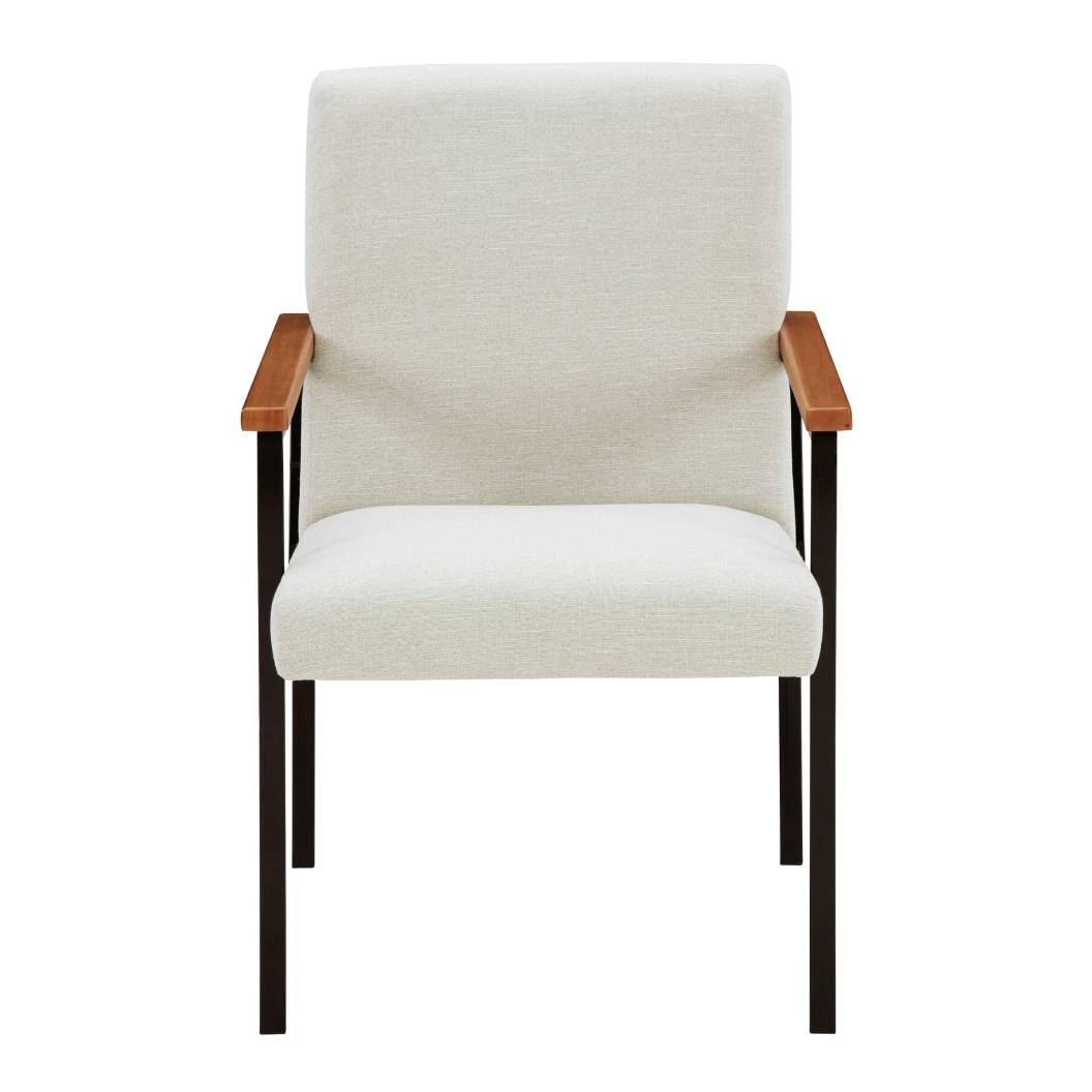 Ensemble de 2 chaises de salle à manger rembourrées en tissu blanc - Dressonni