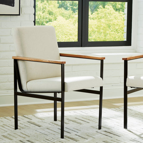 Ensemble de 2 chaises de salle à manger rembourrées en tissu blanc - Dressonni