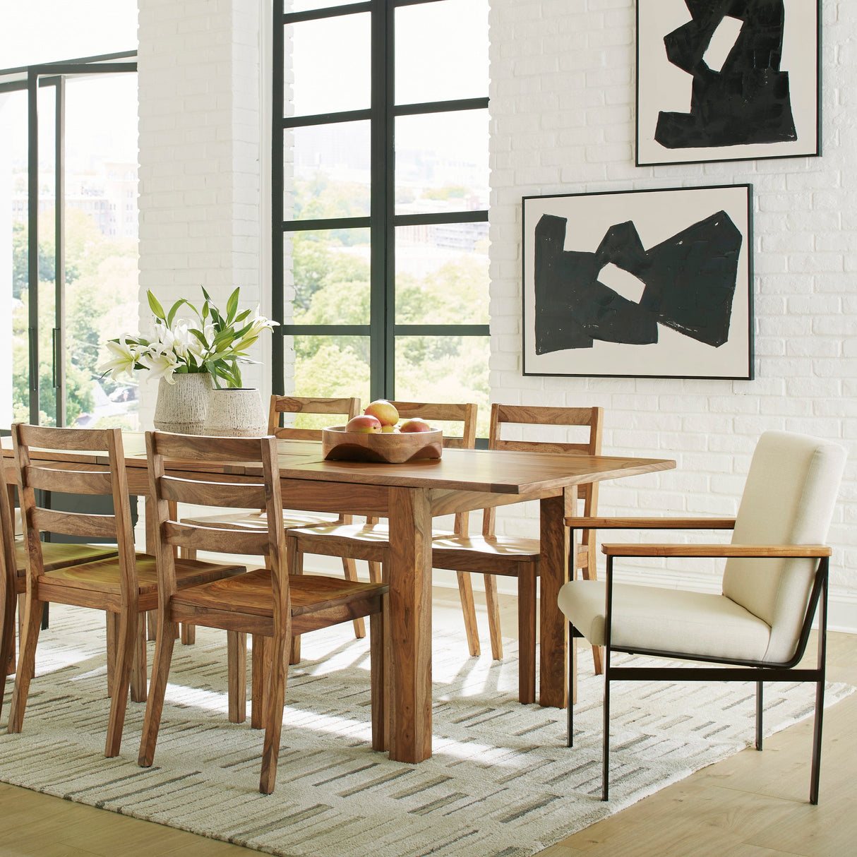 Ensemble de 2 chaises de salle à manger rembourrées en tissu blanc - Dressonni