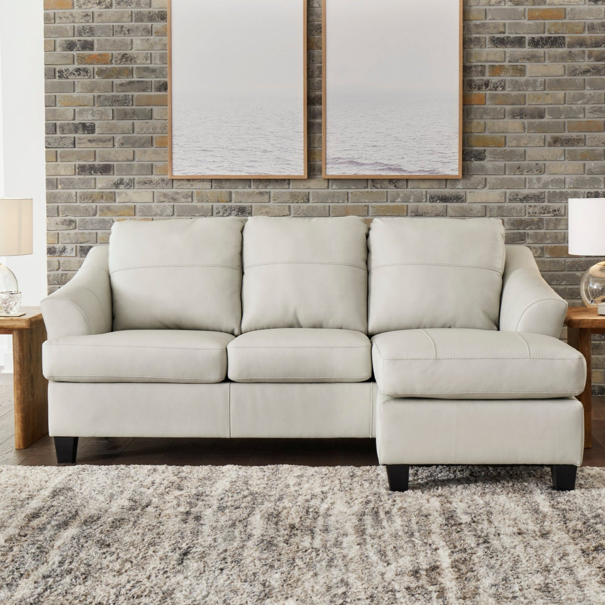 Sofa en cuir avec chaise longue - Genoa