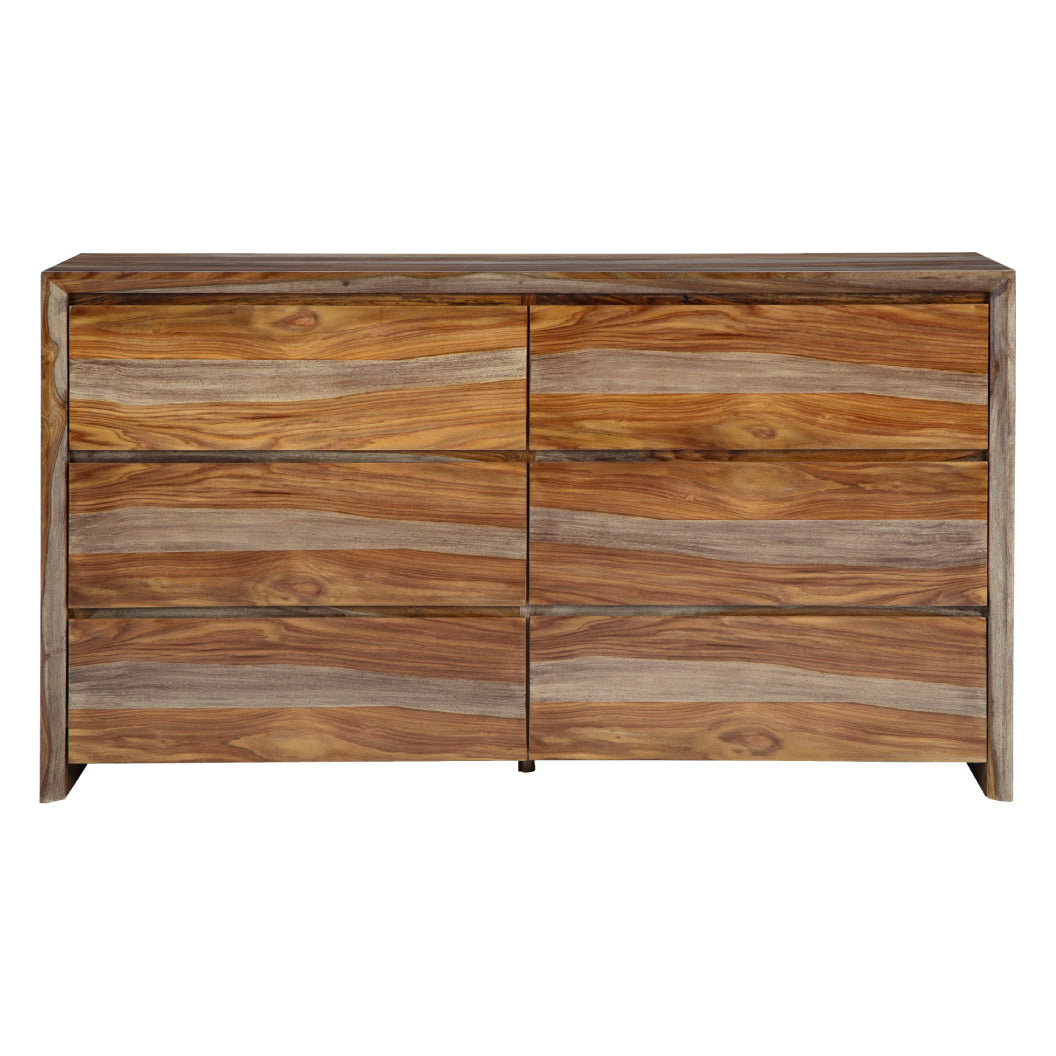 Bureau à 6 tiroirs en bois naturel - Dressonni