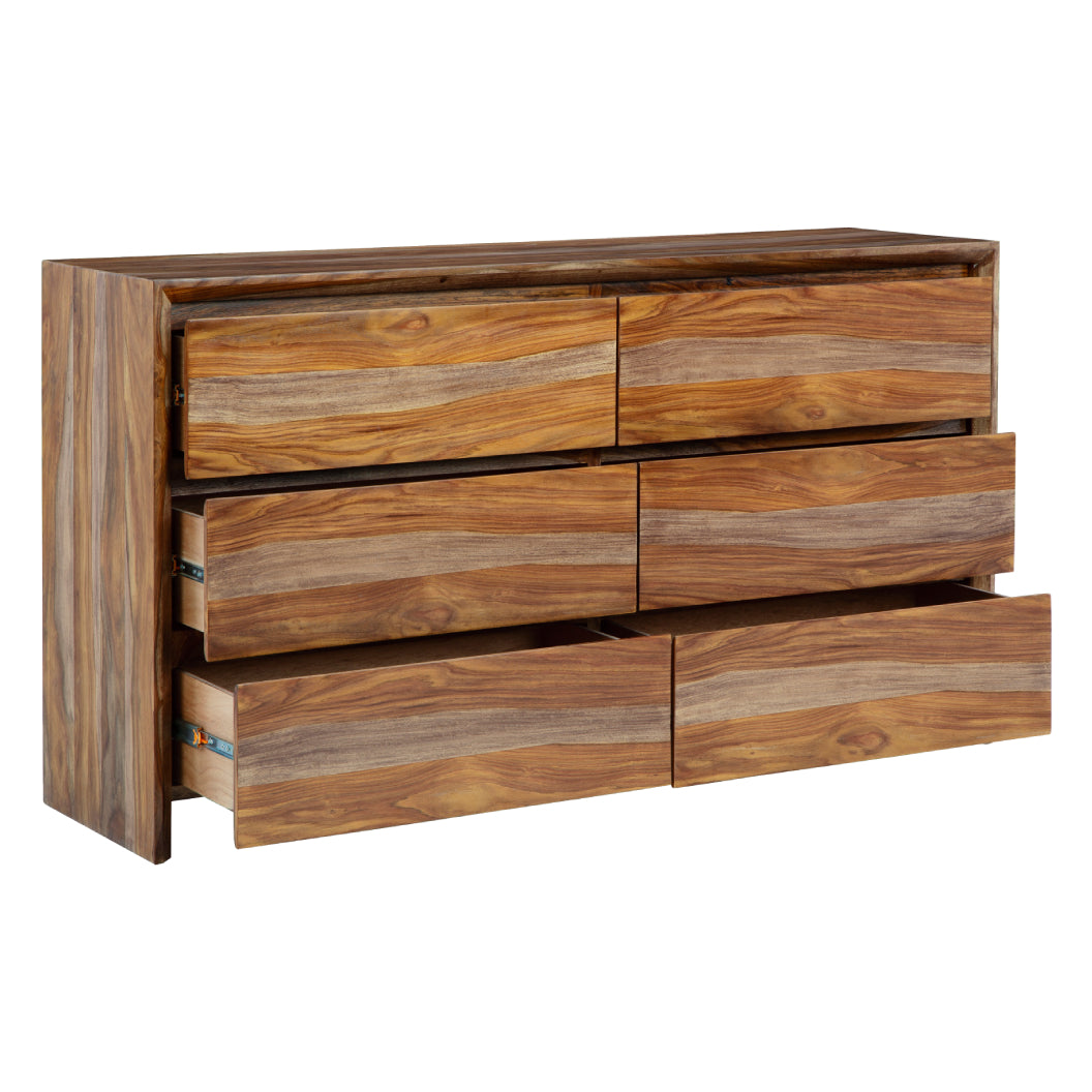 Bureau à 6 tiroirs en bois naturel - Dressonni