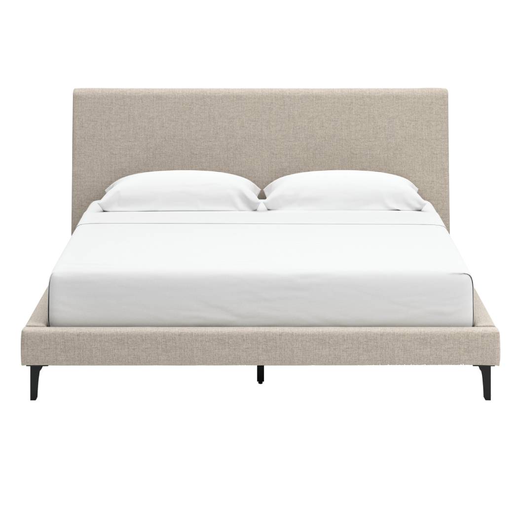 Lit  complet très grand en tissu gris - Cielden