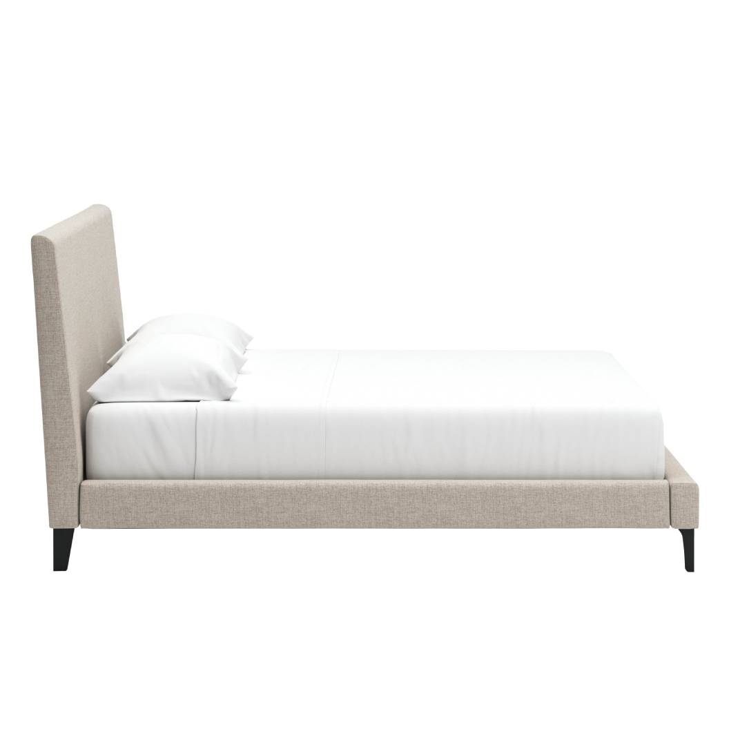 Lit  complet très grand en tissu gris - Cielden