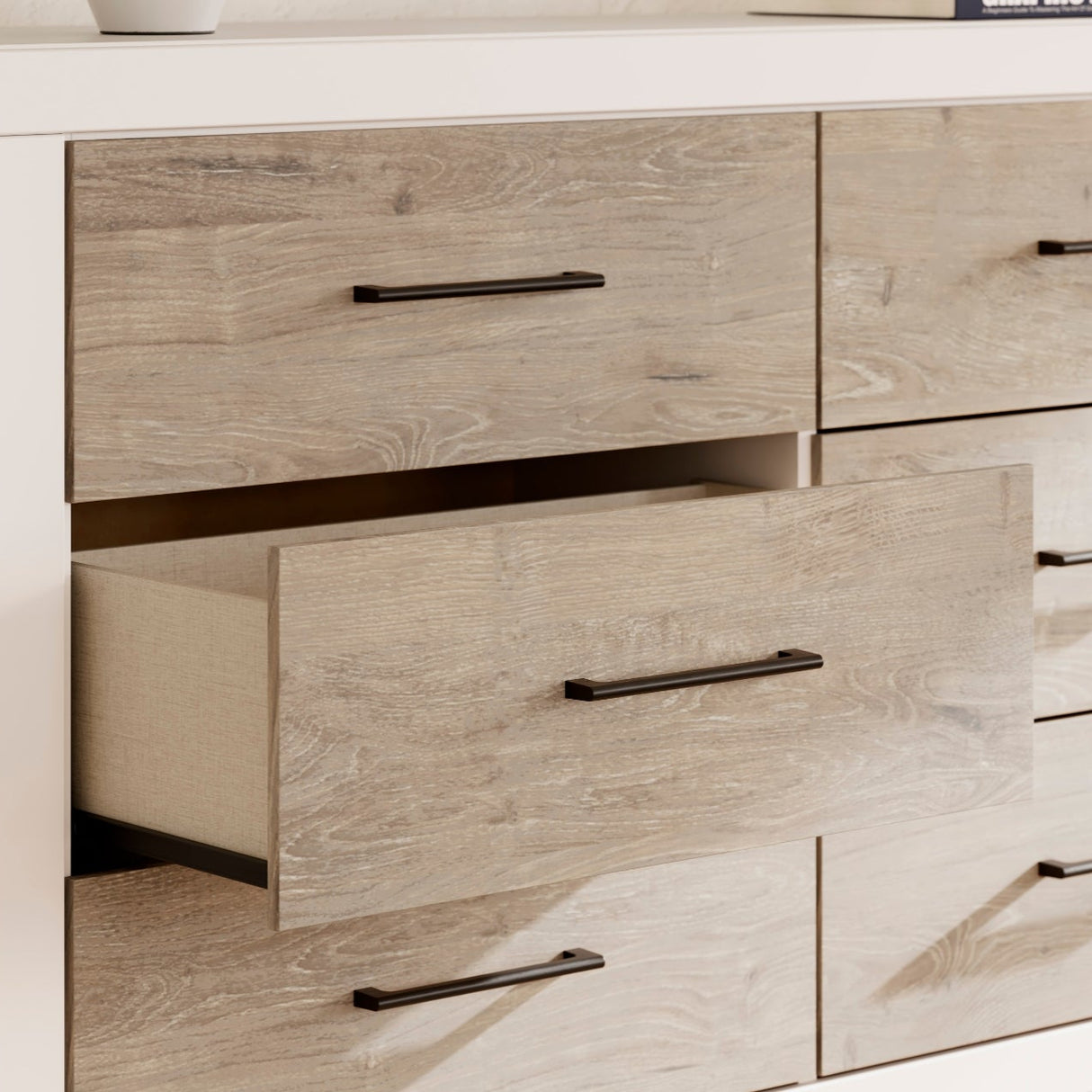 Bureau à 6 tiroirs en bois bicolore - Charbitt