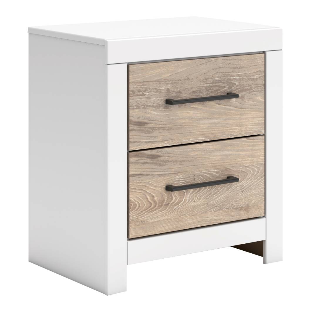 Table de chevet Blanc et bois naturel - Charbitt