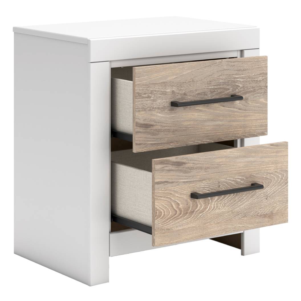 Table de chevet Blanc et bois naturel - Charbitt