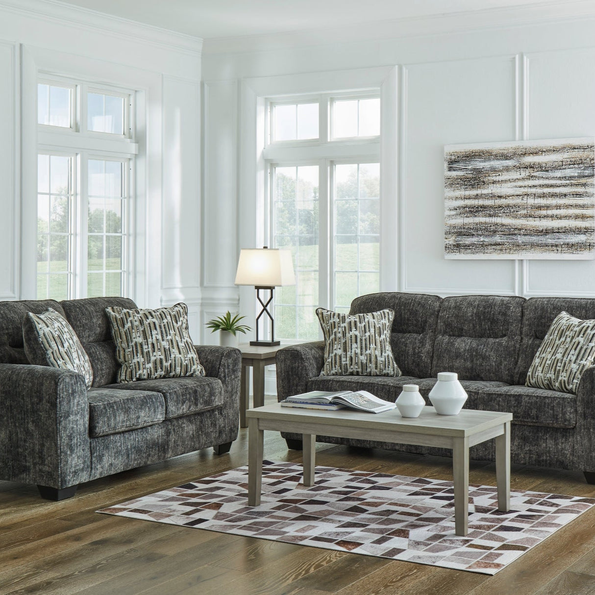 Causeuse en tissu avec coussins - Lonoke