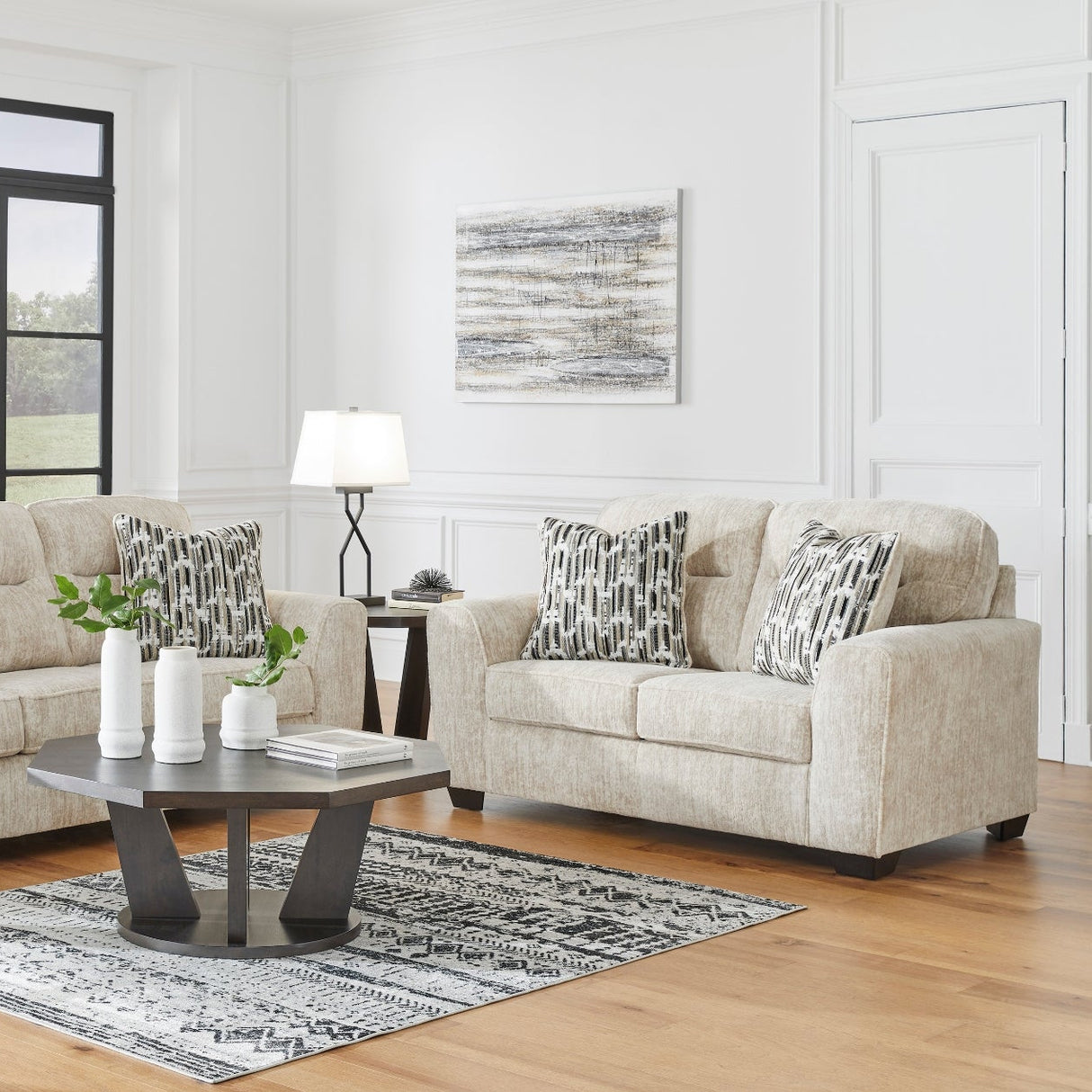 Causeuse en tissu avec coussins - Lonoke