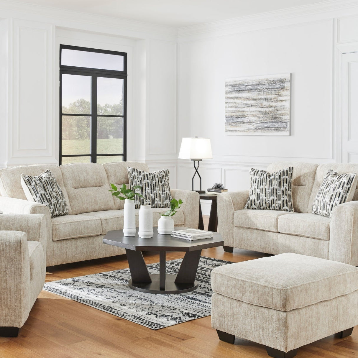 Causeuse en tissu avec coussins - Lonoke