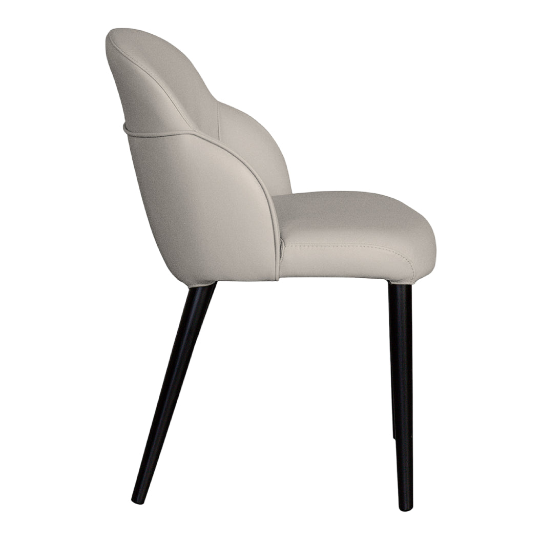 Chaise de salle à manger rembourrée en cuir blanc - Nancy