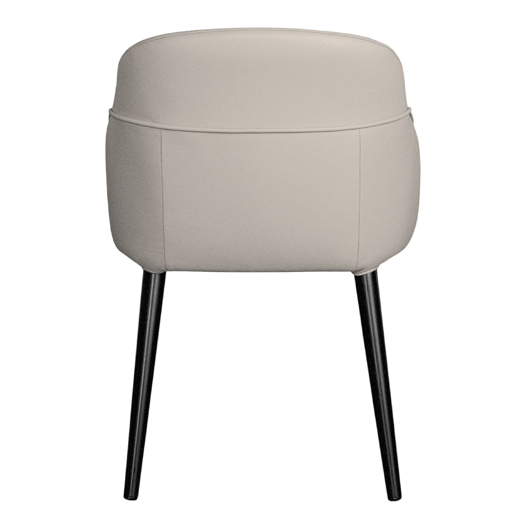 Chaise de salle à manger rembourrée en cuir blanc - Nancy