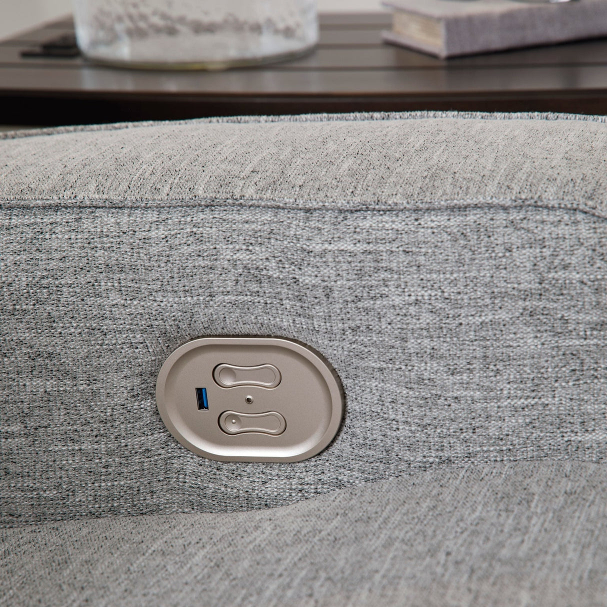 Fauteuil motorisé zéro gravité en tissu gris étain - Biscoe