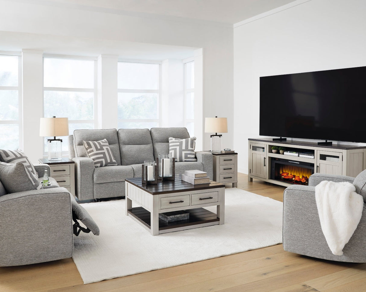 Fauteuil motorisé zéro gravité en tissu gris étain - Biscoe