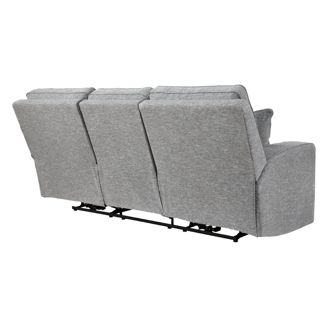 Sofa motorisé en tissu gris pâle avec coussins - Biscoe