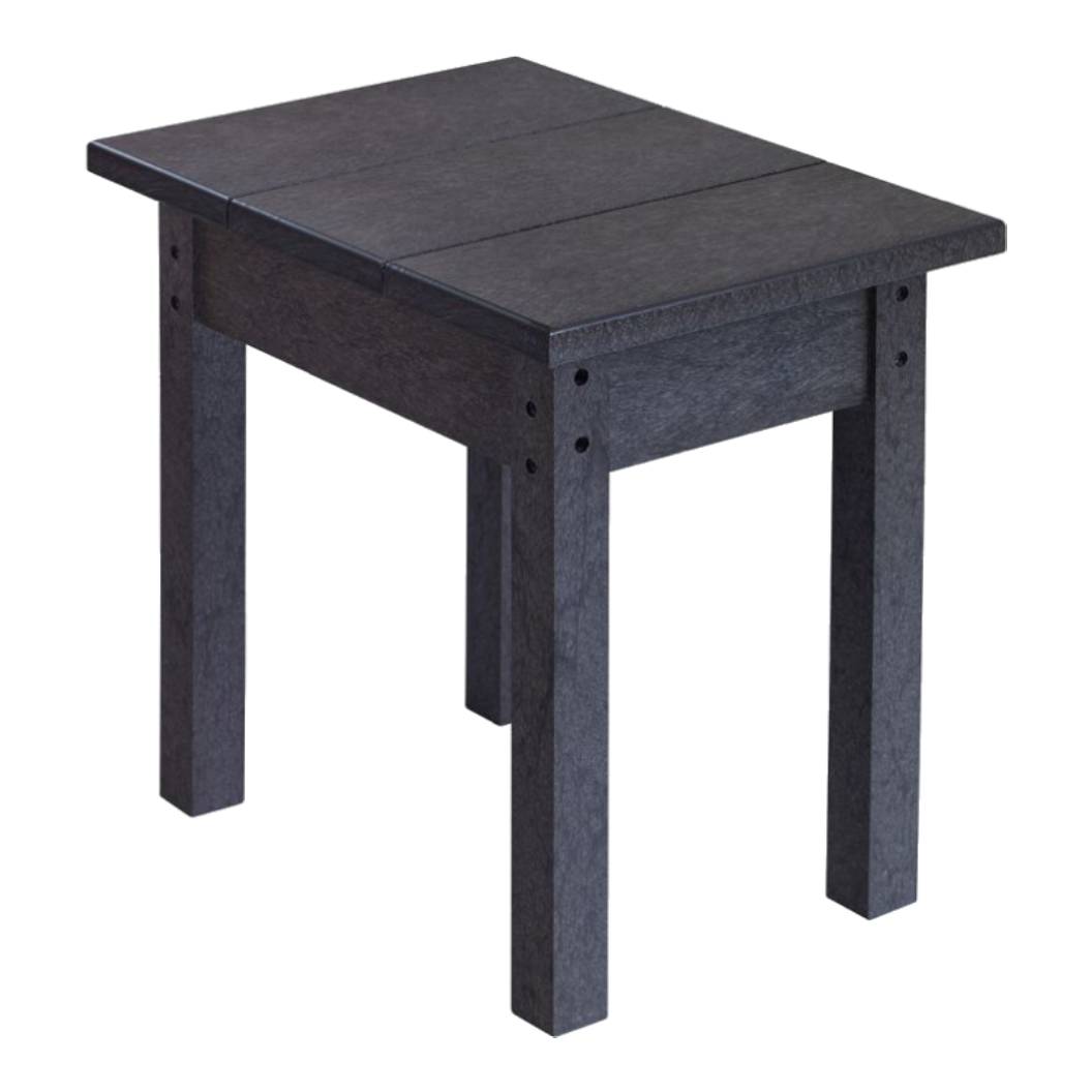 Table d'appoint noire plastique recyclé rectangulaire