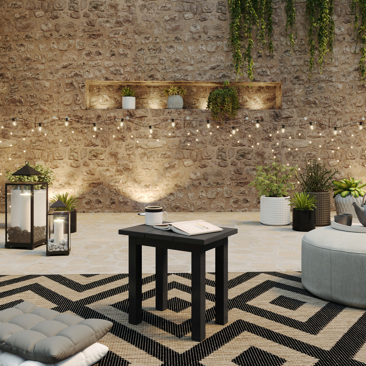 Table d'appoint extérieure en plastique recyclé - T01