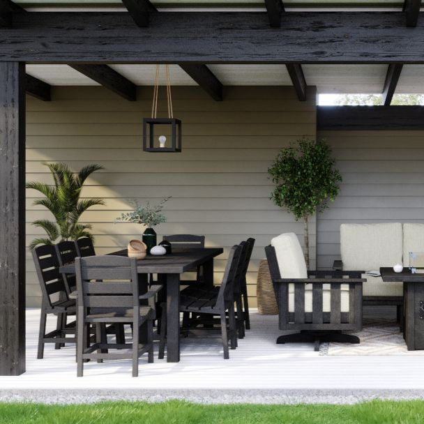 Table de salle à manger extérieure en plastique recyclé - Napa T301-T302