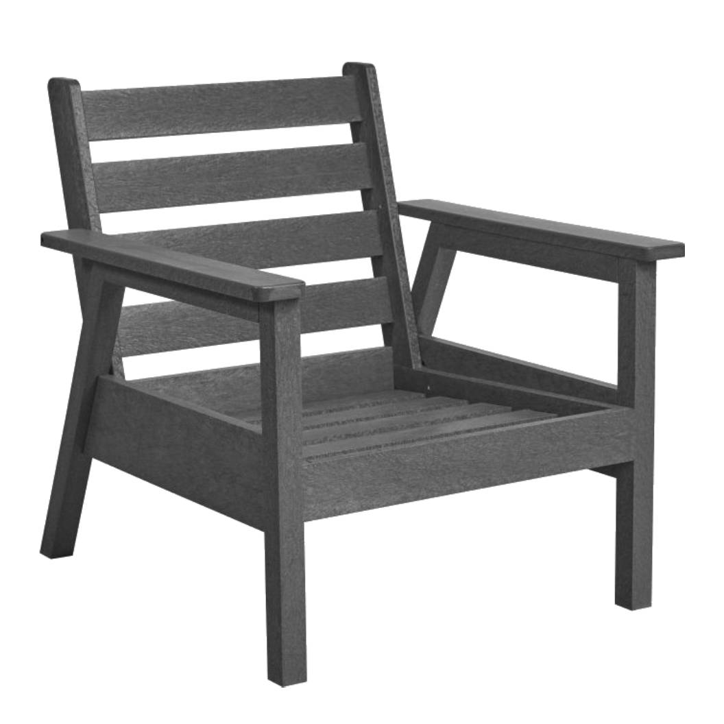 Chaise fauteuil extérieure grise foncée plastique recyclé - Tofino
