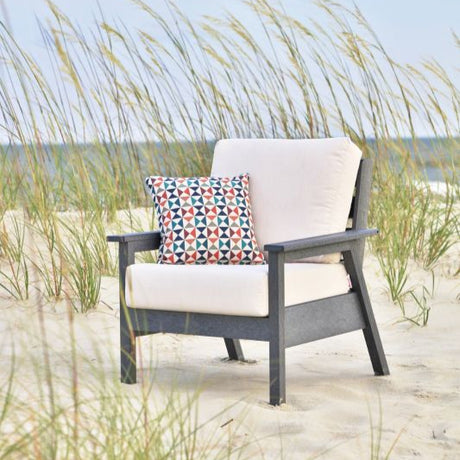 Chaise fauteuil extérieure grise foncée plastique recyclé - Tofino