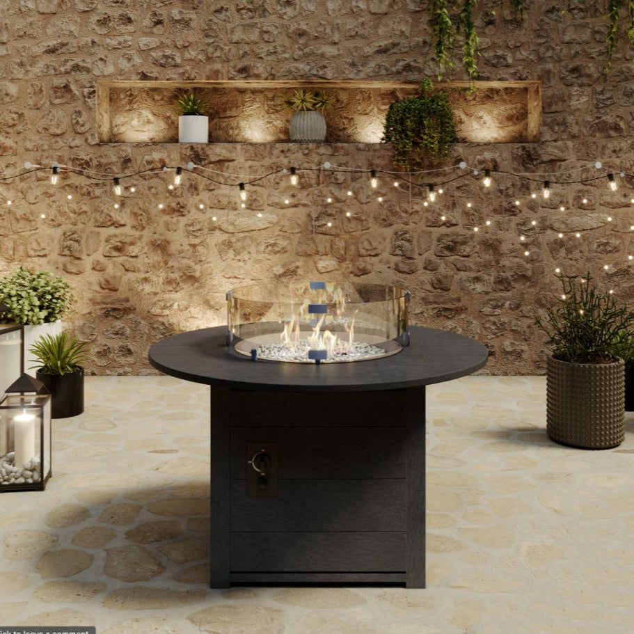 Table à foyer d'extérieur Crystal Fire Plus gris ardoise - FT02-18