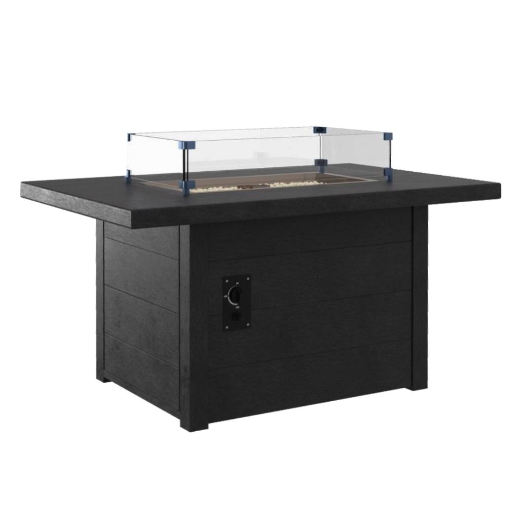 Table foyer extérieure noire Crystal Fire Plus