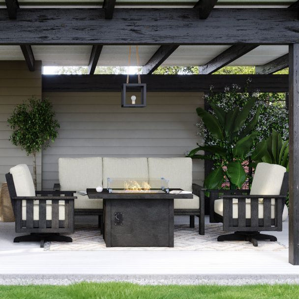 Table foyer extérieure noire Crystal Fire Plus