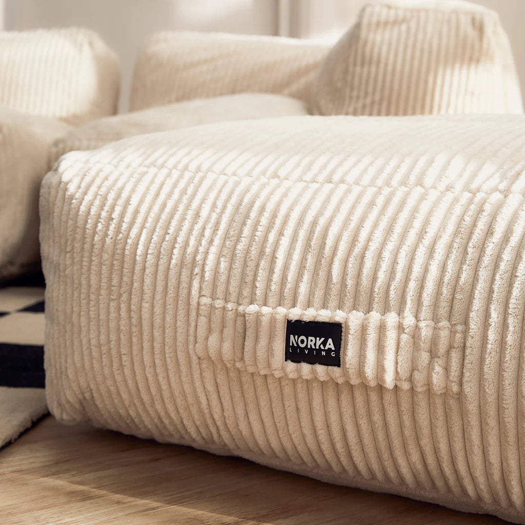 Ottoman poire Modish en tissu beige