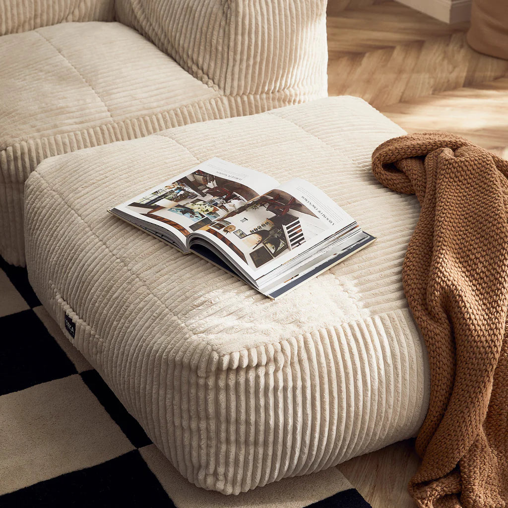 Ottoman poire Modish en tissu beige