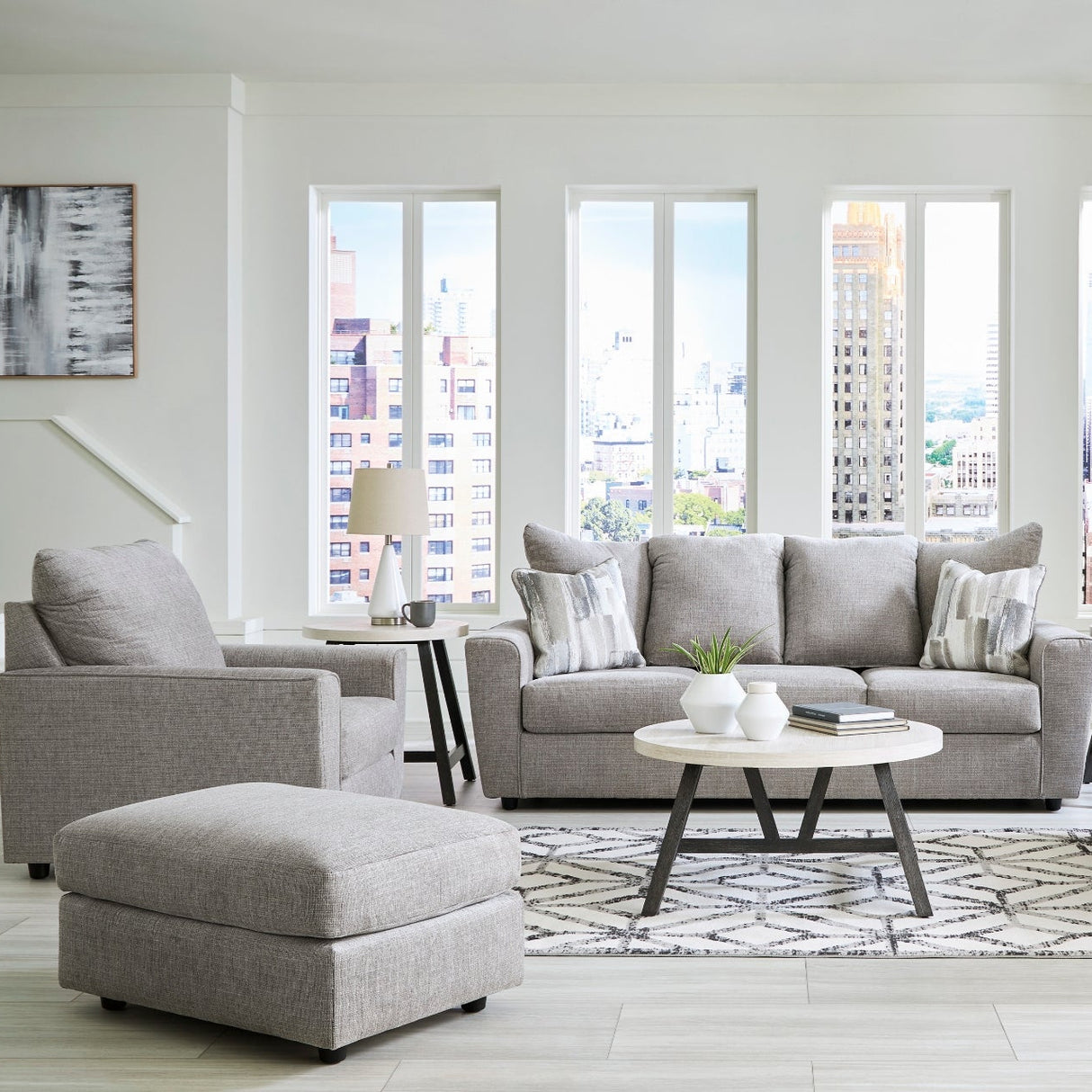 Fauteuil en tissu gris - Stairatt