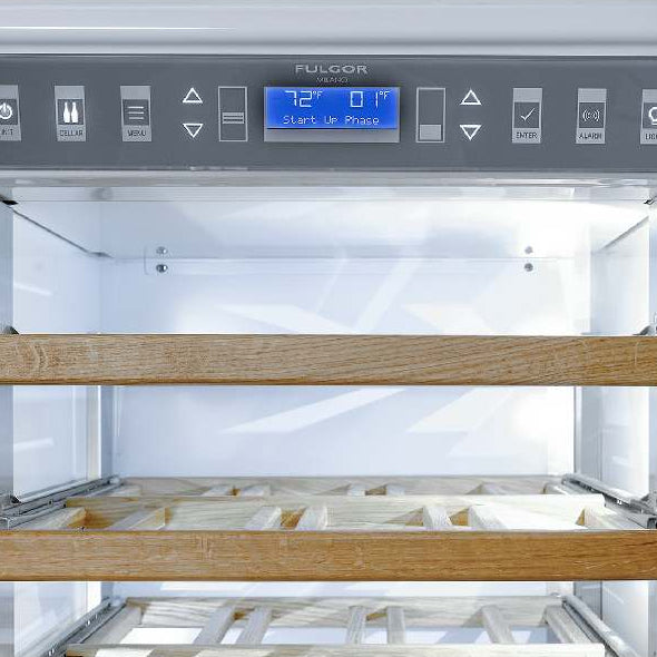 Cellier à vin encastrable 24 po, 54 bouteilles Inox à 2 zones avec tiroir FlexZone - Sofia Pro