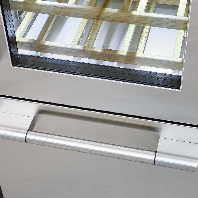 Cellier à vin encastrable 24 po, 54 bouteilles Inox à 2 zones avec tiroir FlexZone - Sofia Pro
