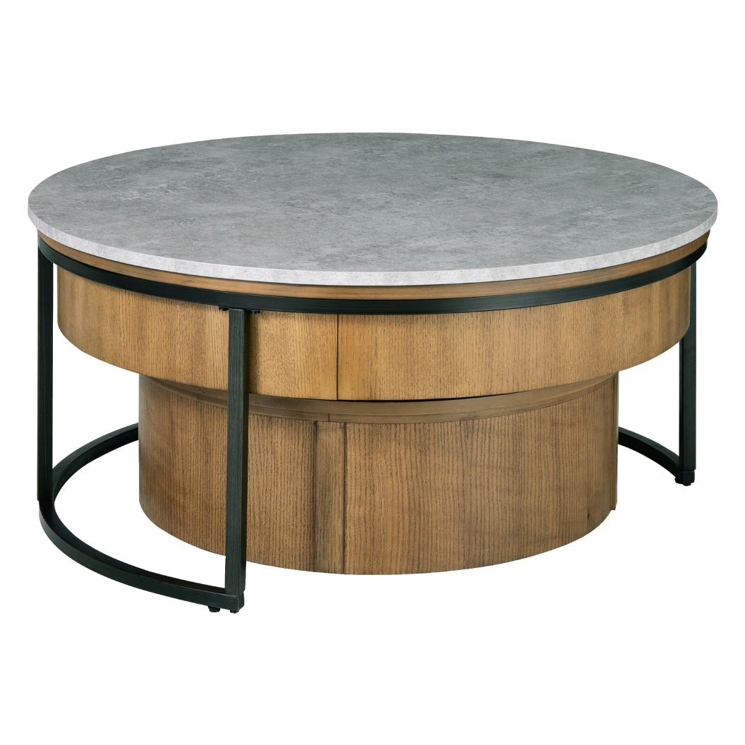 Ensemble de 2 tables gigognes en mélamine et bois - Fridley