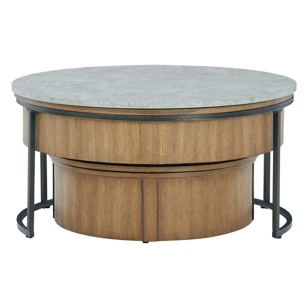 Ensemble de 2 tables gigognes en mélamine et bois - Fridley