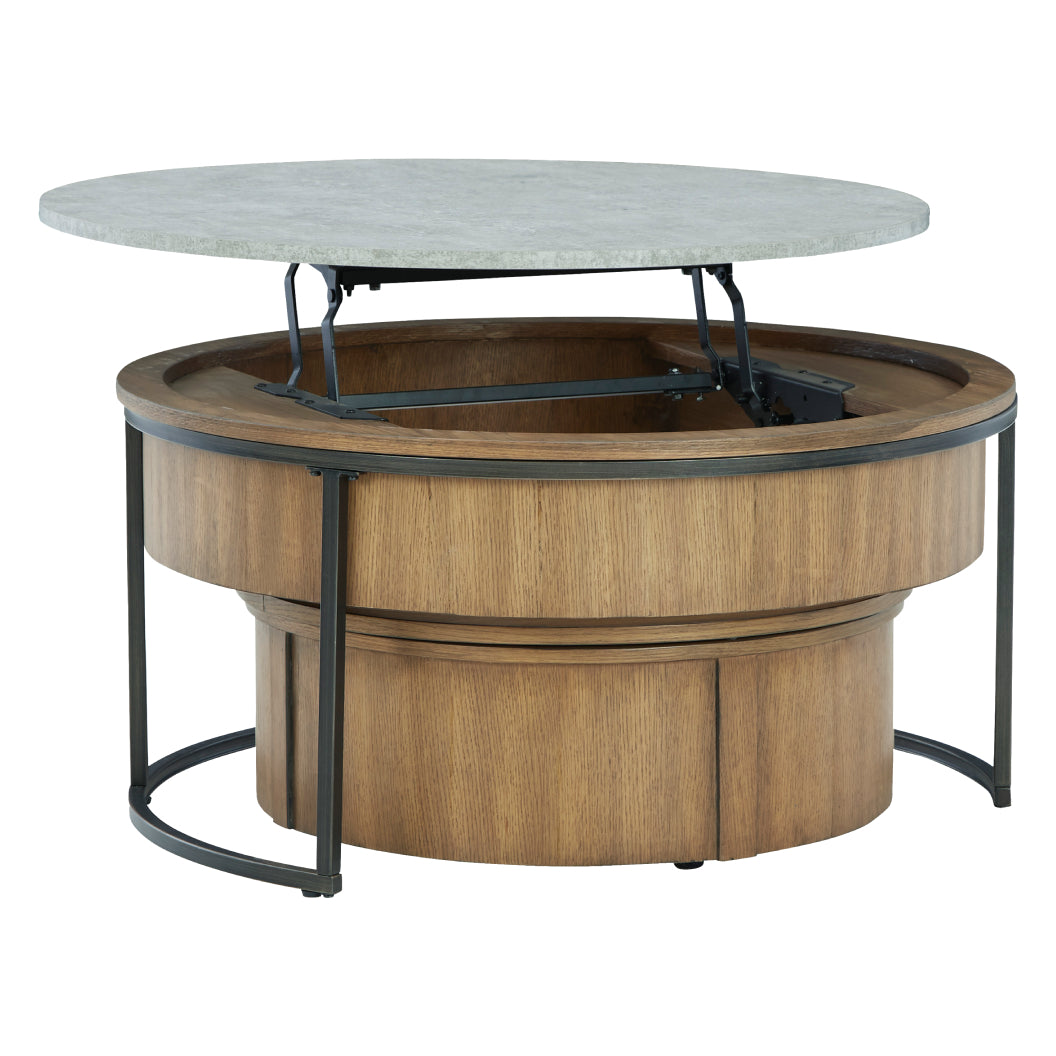 Ensemble de 2 tables gigognes en mélamine et bois - Fridley