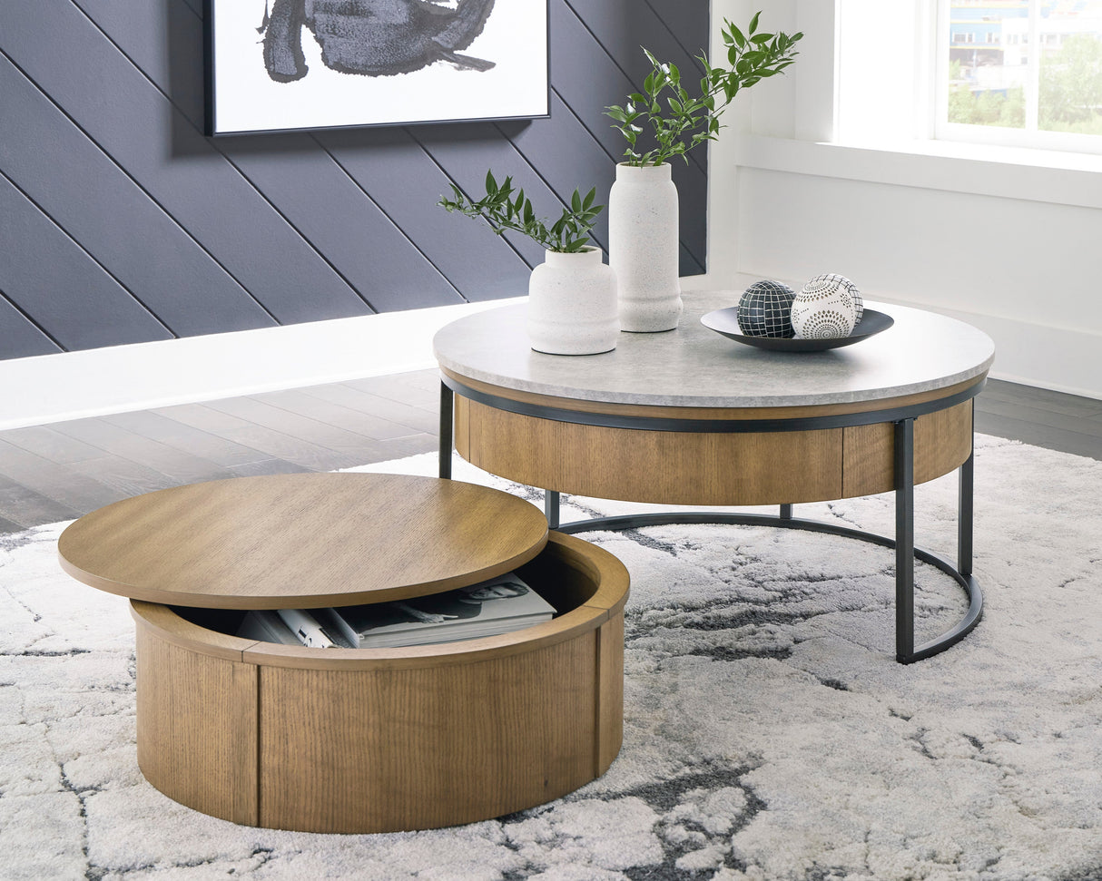 Ensemble de 2 tables gigognes en mélamine et bois - Fridley