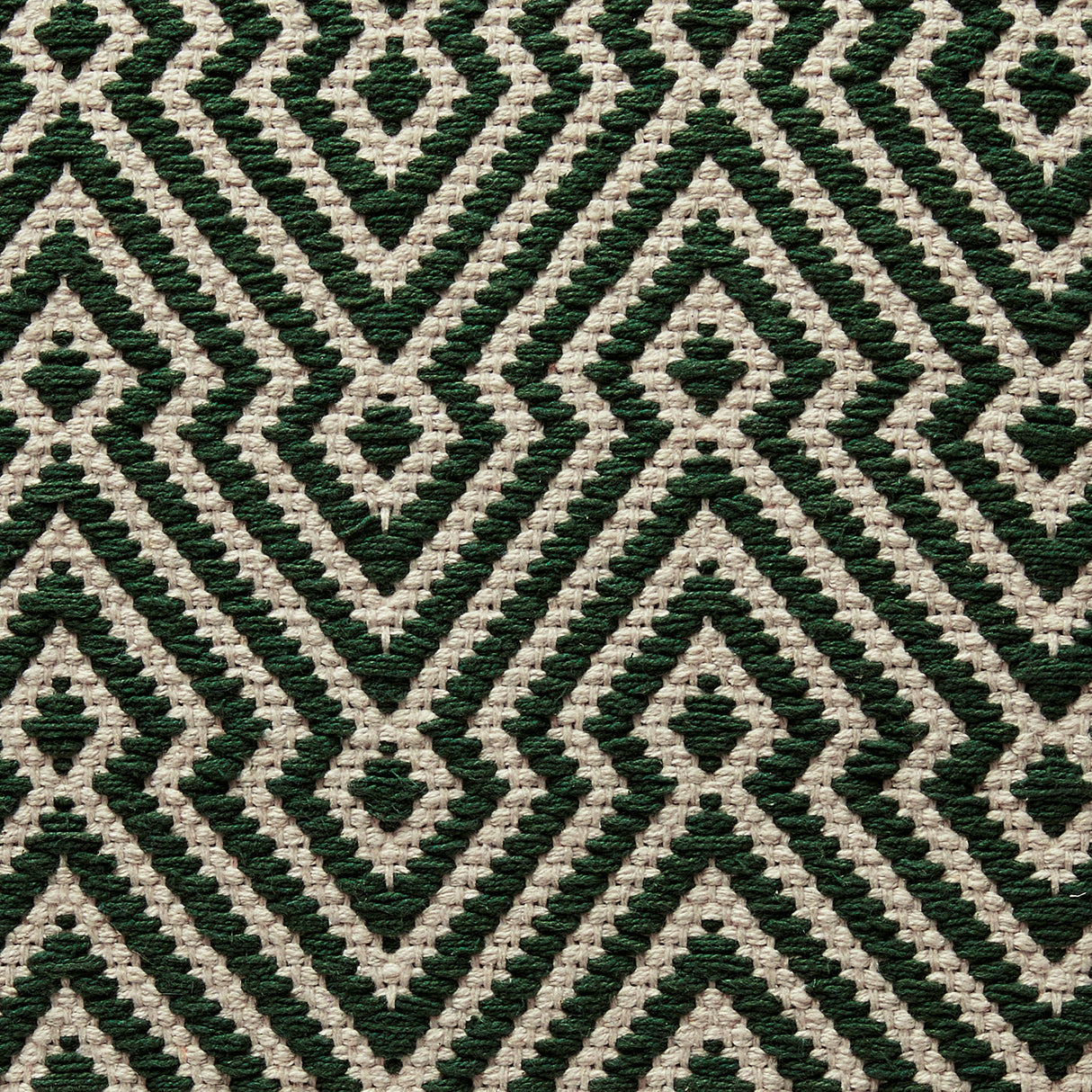 Ottoman en tissu vert et ivoire - Abacy