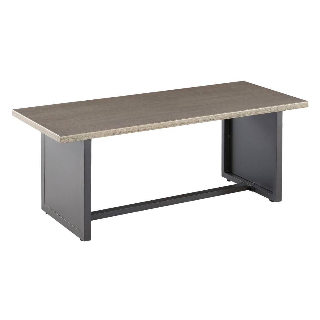 Table d'appoint extérieure en bois brun et aluminium noir - Bree Zee